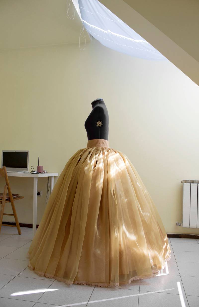 Ocker Organza Hochzeitsrock Benutzerdefinierte Brautkleid Separate von AsyaSkirts