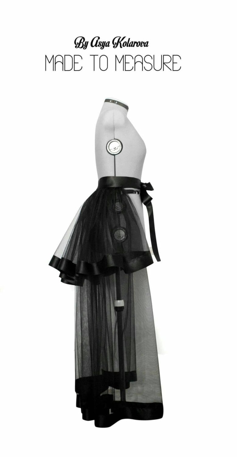 Schwarzer Tüll Überrock Abnehmbare Braut Schleppe von AsyaSkirts