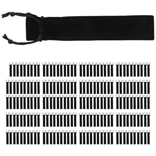 Asyduey 200 Stück Schwarzer Samt Stift Beutel Hülsen Halter Einzelner Stift Beutel Tasche Bleistift Beutel von Asyduey