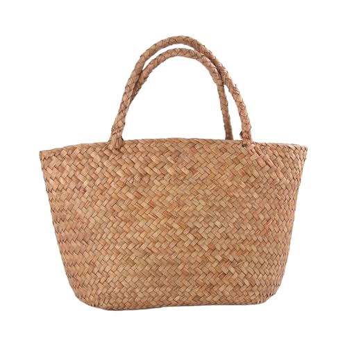 Asyduey Lässige Stroh Sack Natürlicher Wicker Handtasche Frauen Geflochtene Handtasche Für Garten Handgefertigte Mini Gewebtes Rattan von Asyduey