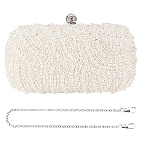 Asyduey Pearl Clutch Damen GeldböRse Damen Hand Abend für Party Hochzeit Perle Mode Clutch - von Asyduey