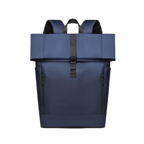 Asyduey Roll-Top Schultertasche Business Freizeittasche Roll-Top Cover Umhängetasche Blau von Asyduey
