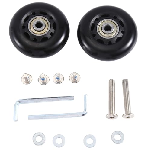 Asyduey Set Bestehend Aus 2 Ersatzrädern für Koffer und Reisetaschen 60x18mm Schwenkrollen Schwarz mit Kugellager Reparatursets von Asyduey