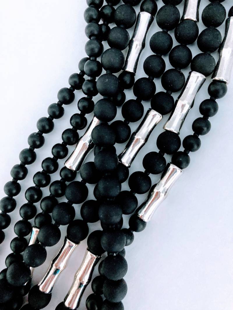 Bambus Halskette - Chunky Multistrand Asymmetrisch Moderne Boho Chic Exklusive Designer Artwear Für Sie Einzigartiges Geschenk von AsymmeTricBalance