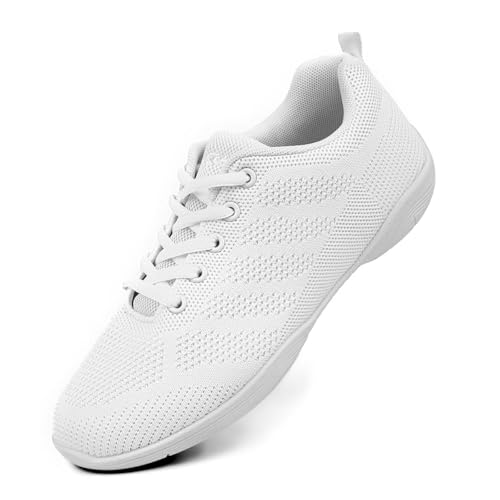 Asyusyu Cheerleader Schuhe Meshed Tanzsneaker Damen for Kinder Jazz Line Dance-Weiße, 41EU von Asyusyu