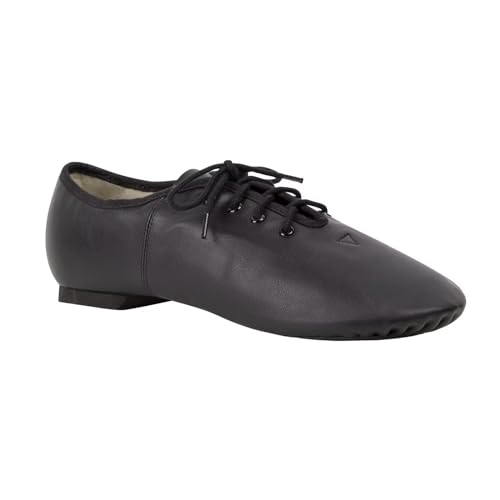 Asyusyu Jazz Schuhe Schwarz Jazz Tanzschuhe PU Leder Schnürschuh für Männer Frauen, Schwarz , 40 EU von Asyusyu