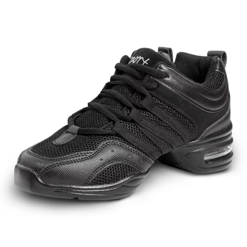 Asyusyu Tanzsneaker Damen Schwarz Tanzschuhe für Cheerleader Zumba Line Dance Jazz-41EU von Asyusyu