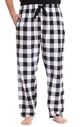 #followme Plaid Herren Schlafanzughose PJ Hose für Schlaf- und Loungekleidung - Weiß - Large von At The Buzzer