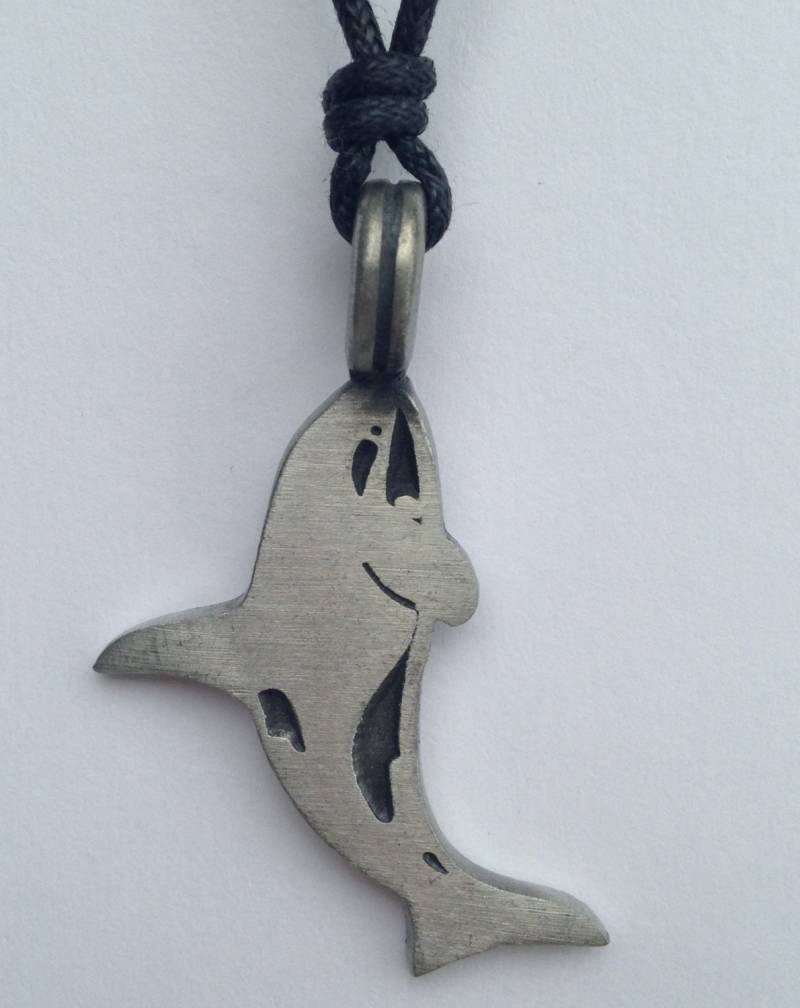Sea Life Dolphin Zinn Anhänger Mit Erweiterbaren Halskette von AtBeach4Ever