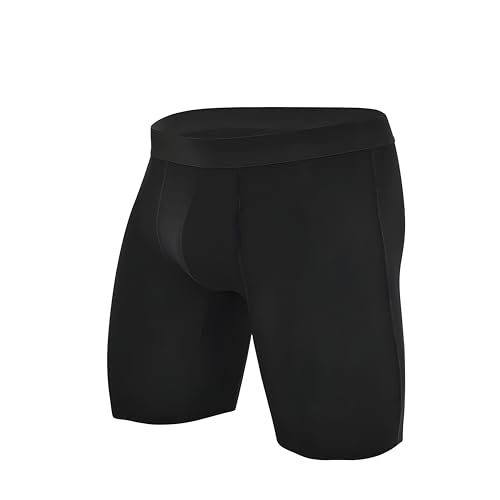 AtEaze Herren Kompressions Shorts | Tight | Atmungsaktive Sportunterwäsche | Baumwolle (DE/NL/SE/PL, Alphanumerisch, XL, Regular, Lang, Schwarz) von AtEaze