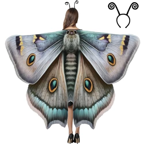 AtRenty Halloween Motte Schmetterlingsflügel Kostüme für Frauen - Erwachsene Motte Schmetterling Flügel Umhang Schal für Halloween Kostüm, Stil 1, 77.5*57 in AtRenty Halloween Motte Schmetterlingsflügel Kostüme für Frauen - Erwachsene Motte Schmetterling Flügel Umhang Schal für Halloween Kostüm, Stil 1, 77.5*57 in von AtRenty