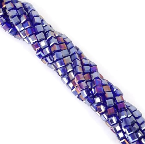 2mm quadratische Kristallglas lose Perlen DIY Zubehör hausgemachte Anhänger Armband Ohrringe Material (Color : EF_One size) von AtZOtOYZJ
