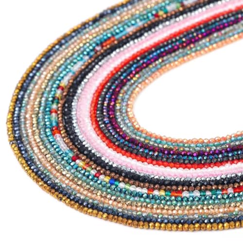 Schmuckherstellung Perlen 2mm geschnittene flache Perlen lose Perlen handgemachte DIY Haarnadel Armband Halskette Ohrringe Materialien (Color : B) von AtZOtOYZJ