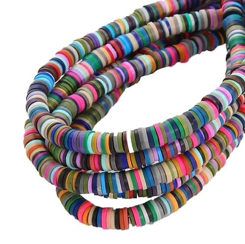 Schmuckherstellung Perlen 4 mm weiche Keramikflocken, lose Perlen, handgefertigt, selbstgemacht, Armband, Halskette, Schmuck, Materialien (Color : C) von AtZOtOYZJ
