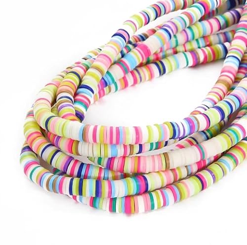 Schmuckherstellung Perlen 4 mm weiche Keramikflocken, lose Perlen, handgefertigt, selbstgemacht, Armband, Halskette, Schmuck, Materialien (Color : N) von AtZOtOYZJ