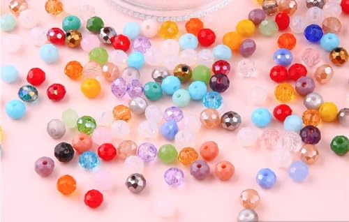 Schmuckherstellung Perlen 6 mm gemischte Glaskristallperlen, lose Perlen, handgefertigt, DIY-Armband, Halskette, Ohrringe, Ohrringe, Zubehör (Color : A) von AtZOtOYZJ