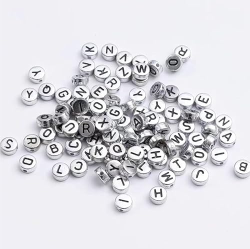 Schmuckherstellung Perlen Acryl-Buchstabenperlen, DIY-Perlenschmuck, Weben, Armband, Halsketten-Material (Color : A_One size) von AtZOtOYZJ
