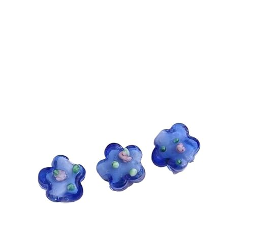 Schmuckherstellung Perlen Blume flache Perlen Glasperlen DIY handgefertigte Ohrringe Armband Halskette Zubehör (Color : D_One size) von AtZOtOYZJ