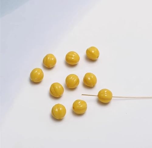 Schmuckherstellung Perlen Einfarbige Mini-Kürbis-Rundperlen for Selbermachen, handgefertigter Schmuck, Ohrringe, Ohrringe, Zubehör (Color : D_One size) von AtZOtOYZJ