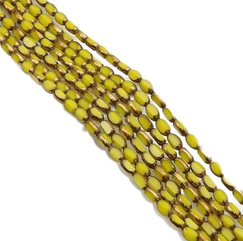Schmuckherstellung Perlen Facettierte Kristall-Reisperlen aus Glas mit Goldrand, handgefertigte DIY-Haarnadel, Halskette, Armband, Ohrringe, Zubehör (Color : D) von AtZOtOYZJ