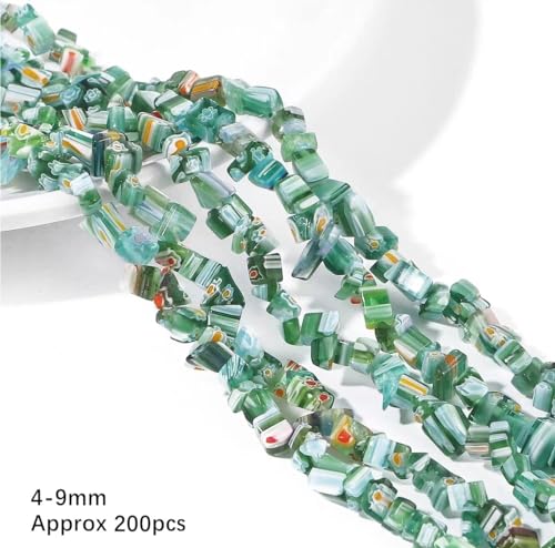 Schmuckherstellung Perlen Lose Glasperlen aus zerkleinertem Stein, handgefertigt, DIY-Armband, Halskette, Perlen, Ohrringe, Zubehör (Color : E) von AtZOtOYZJ