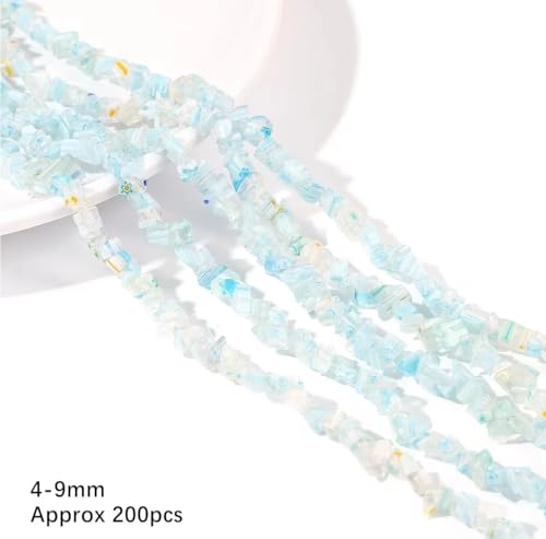 Schmuckherstellung Perlen Lose Glasperlen aus zerkleinertem Stein, handgefertigt, DIY-Armband, Halskette, Perlen, Ohrringe, Zubehör (Color : F) von AtZOtOYZJ