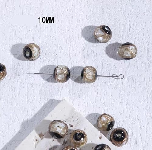 Schmuckherstellung Perlen Mini-Kürbis, runde Perlen, lose Perlen, DIY handgefertigter Schmuck, Ohrringe, Ohrringe, Zubehör (Color : F_One size) von AtZOtOYZJ