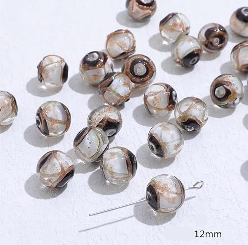 Schmuckherstellung Perlen Mini-Kürbis, runde Perlen, lose Perlen, DIY handgefertigter Schmuck, Ohrringe, Ohrringe, Zubehör (Color : H_One size) von AtZOtOYZJ
