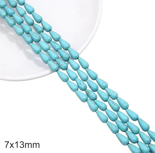 Schmuckherstellung Perlen Synthetische blaue türkisfarbene lose Perlen, Perlen, handgefertigt, selbstgemacht, Haarnadel, Armband, Halskette, Schmuck (Color : X) von AtZOtOYZJ