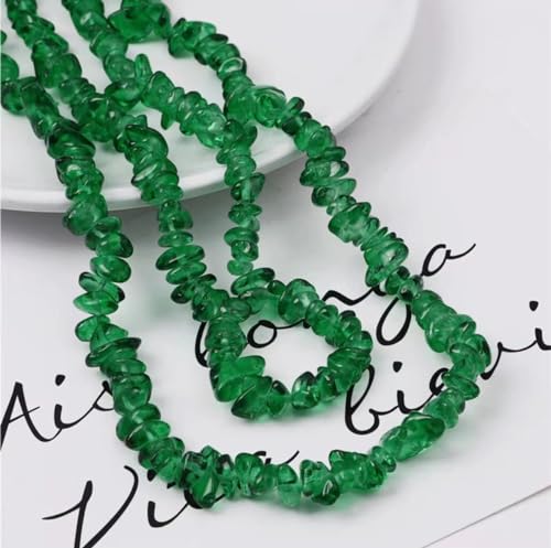 Schmuckherstellung Perlen Transparente bunte zerkleinerte lose Steinperlen handgemachte DIY-Armband-Halsketten-Perlen-Ohrring-Schmuck (Color : B) von AtZOtOYZJ