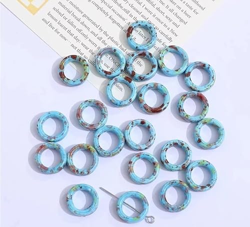 Schmuckherstellung Perlen Unregelmäßige bunte Keramikperlen DIY handgefertigte Ohrringe Zubehörmaterialien (Color : C_5) von AtZOtOYZJ