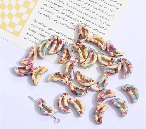 Schmuckherstellung Perlen Unregelmäßige bunte Keramikperlen DIY handgefertigte Ohrringe Zubehörmaterialien (Color : F_4) von AtZOtOYZJ
