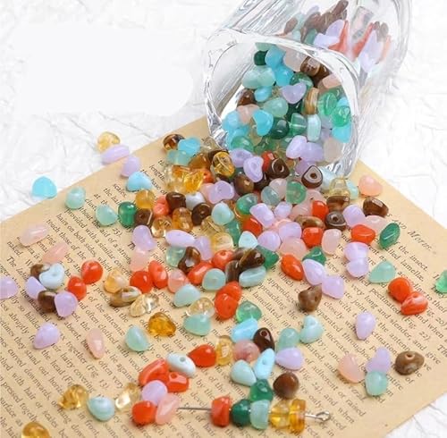 Schmuckherstellung Perlen Unregelmäßige kleine Acrylperlen aus zerkleinertem Stein, DIY-handgefertigter Schmuck, Handykette, Halskette, Zubehör, Materialien (Color : L) von AtZOtOYZJ