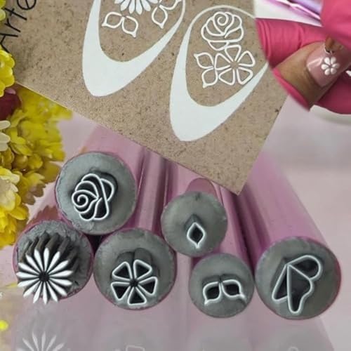 Nail Art Stempelstift-Set, DIY Nail Graffiti Nail Art Punktierwerkzeuge, 6-teiliges Nail Art Stift-Set, 6 Verschiedene Muster Stempel Nail Art Stifte, einfach zu verwenden, Nail Art von Ataoyus