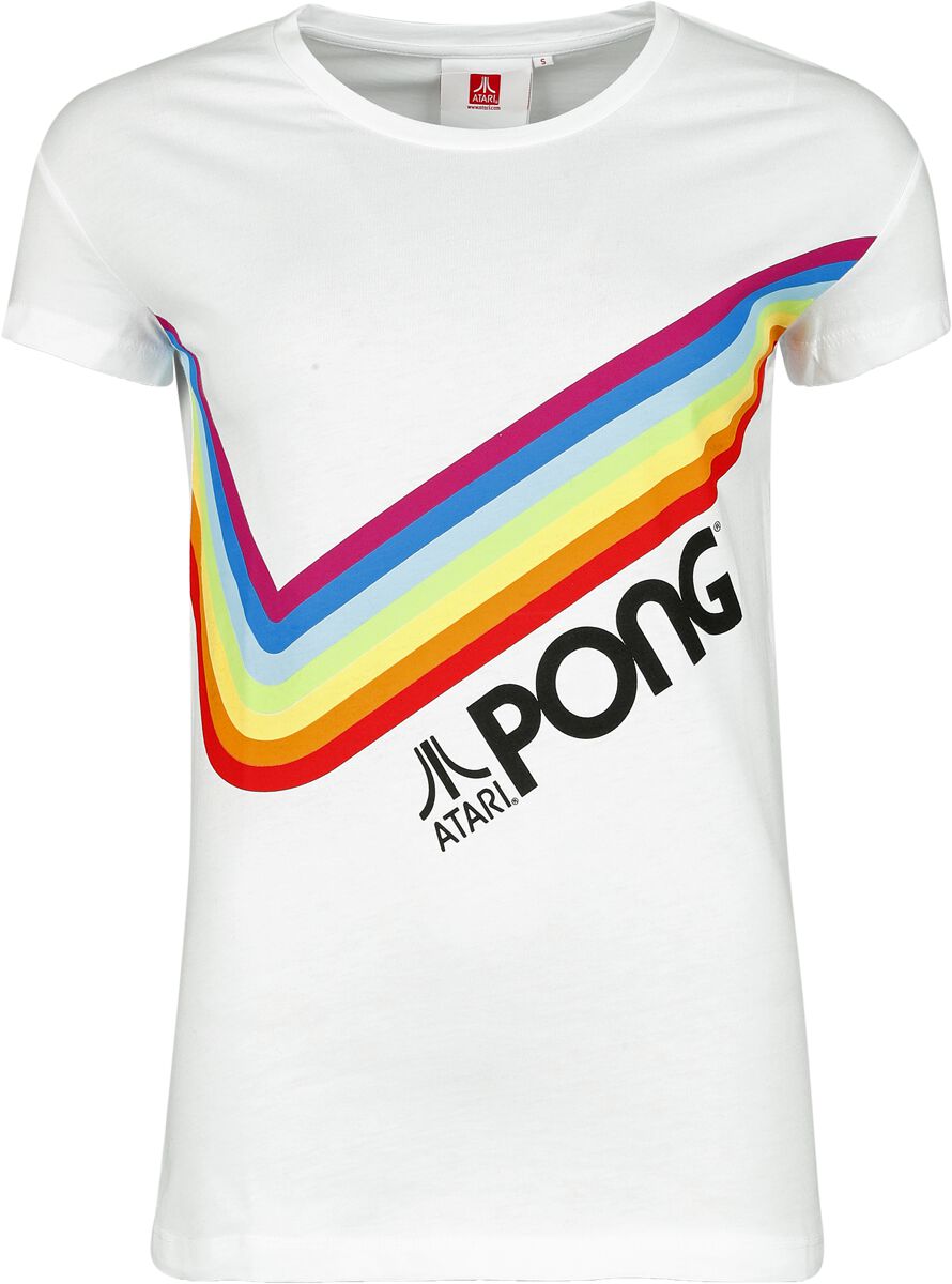 Atari - Gaming T-Shirt - Pong - Pride Rainbow - S bis 3XL - für Damen - Größe 3XL - weiß  - EMP exklusives Merchandise! von Atari