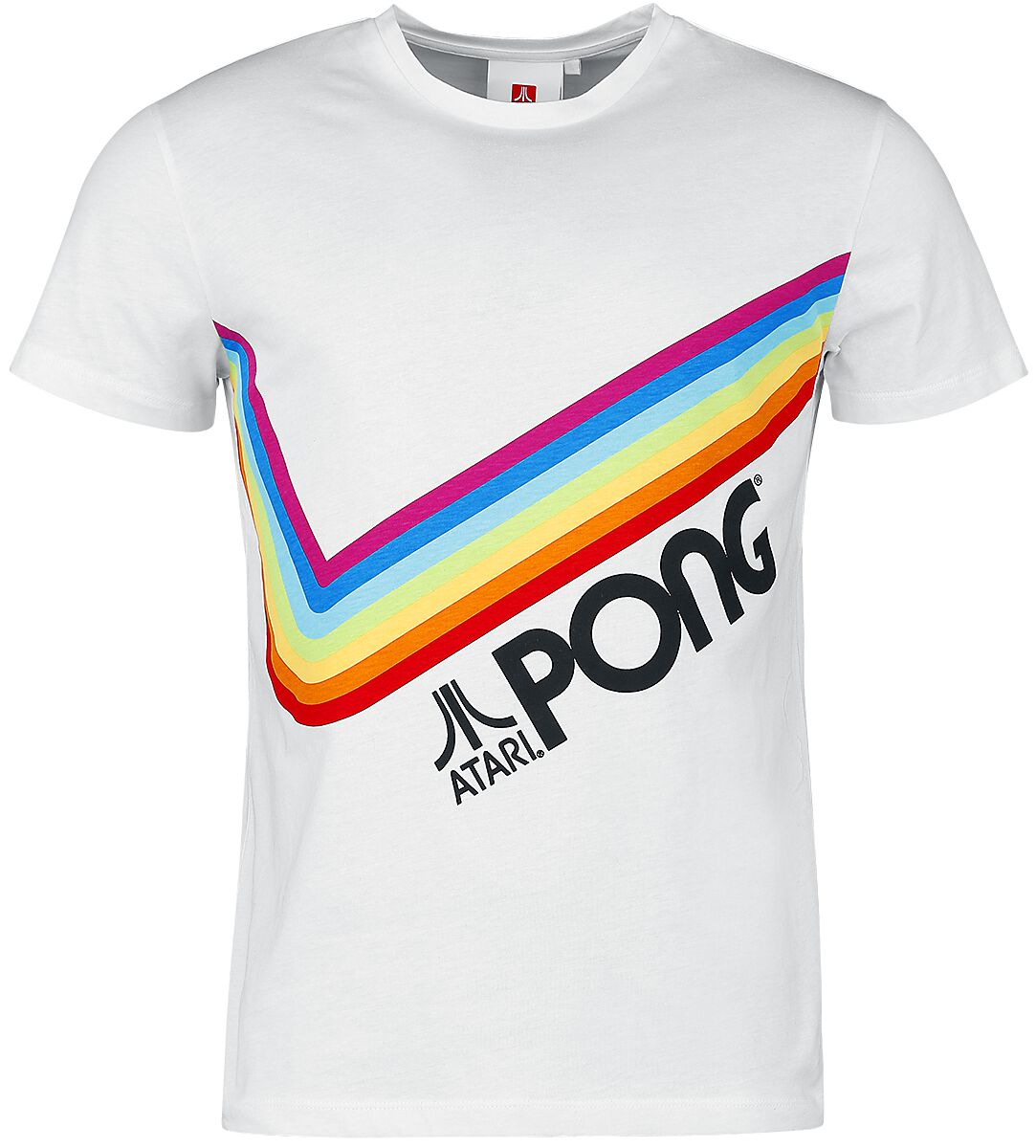 Atari Pong - Pride Rainbow T-Shirt weiß in XL von Atari