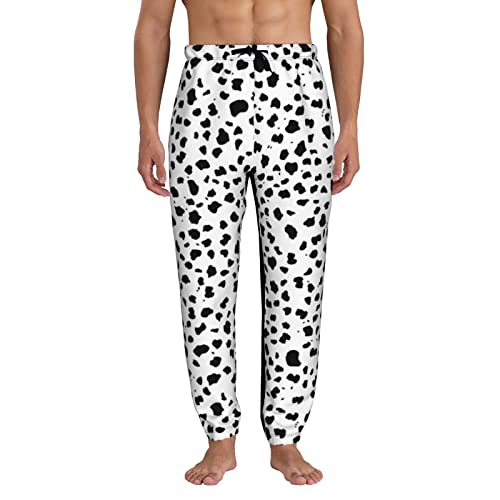 Atasc Dalmatiner Print Sweatpants Herren Atmungsaktiv Baggy Hose Strapazierfähige Jogginghose, Dalmatiner Print 2, 27-32 von Atasc