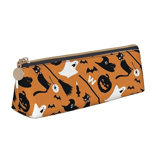 Atasc Federmäppchen mit blutigem Halloween-Muster, Leder, mit metallischem Reißverschluss, Stifteetui, Reise-Make-up-Tasche, großes Fassungsvermögen, für Mädchen, Jungen, Frauen, Männer, siehe von Atasc