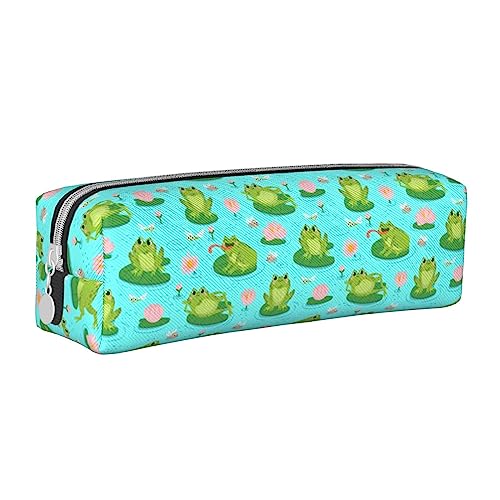 Atasc Federmäppchen mit niedlichem Cartoon-Frosch-Muster, Leder, mit metallischem Reißverschluss, Stifteetui, Reise-Make-up-Tasche, großes Fassungsvermögen, für Mädchen, Jungen, Frauen, Männer, siehe Atasc Federmäppchen mit niedlichem Cartoon-Frosch-Muster, Leder, mit metallischem Reißverschluss, Stifteetui, Reise-Make-up-Tasche, großes Fassungsvermögen, für Mädchen, Jungen, Frauen, Männer, siehe von Atasc