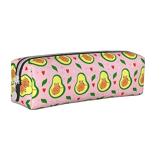 Avocado-Leder-Federmäppchen mit metallischem Reißverschluss, Stifteetui, Reise-Make-up-Tasche, großes Fassungsvermögen, für Mädchen, Jungen, Frauen, Männer, siehe abbildung, Einheitsgröße, von Atasc