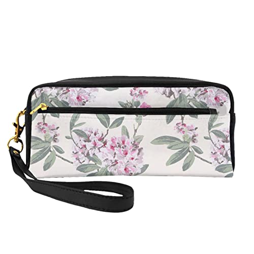 Dusky Rose bedrucktes Federmäppchen aus PU-Leder, Federmäppchen mit Reißverschluss, Make-up-Tasche, Kosmetiktasche, Altrosa, Federmäppchen, siehe abbildung, Einheitsgröße, Taschen-Organizer von Atasc