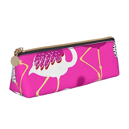 Flamingo Tier Bleistift Tasche Dreieck Stift Fall Tragbare Bleistift Tasche Leder Organizer mit Reißverschluss Kosmetiktasche Tasche, siehe abbildung, Einheitsgröße, Taschen-Organizer von Atasc