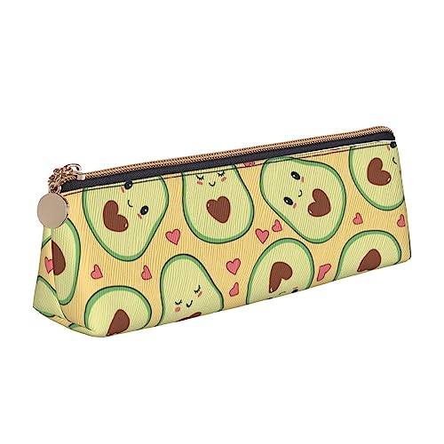 Niedliche lustige Avocado Herz Muster Bleistift Tasche Dreieck Stift Fall Tragbare Bleistift Tasche Leder Organizer mit Reißverschluss Kosmetiktasche Tasche, siehe abbildung, Einheitsgröße, von Atasc