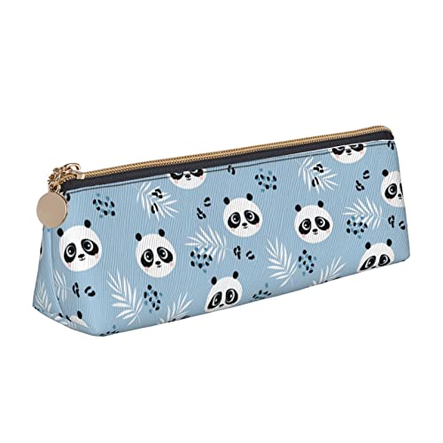 Niedlicher Tier-Panda-Druck-Bleistift-Beutel, dreieckiges Stifteetui, tragbare Bleistifttasche, Leder-Organizer mit Reißverschluss, Kosmetiktasche, siehe abbildung, Einheitsgröße, Taschen-Organizer von Atasc