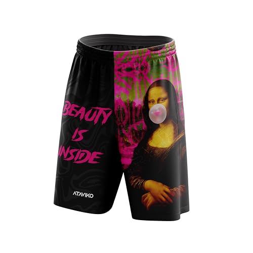 Ataviko Giocondart Shorts Beach Volley Meer, Gym Fitnessstudio, Padel Tennis, Spaziergang, Spiel und Freizeit, Sommersport, Schwarz/Fuchsia, L Ataviko Giocondart Shorts Beach Volley Meer, Gym Fitnessstudio, Padel Tennis, Spaziergang, Spiel und Freizeit, Sommersport, Schwarz/Fuchsia, L von Ataviko