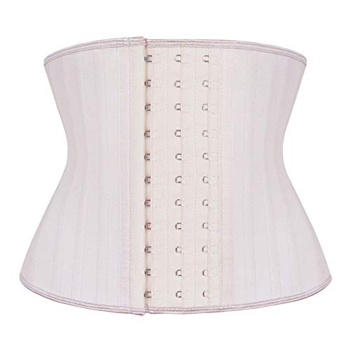 Atbuty Kurze Torso Taille Trainer Cincher Korsett Unterbrust Body Shaper Latex Sport Mieder, Beige (22,9 cm kurzer Torso, 25 Stahlknochen), XXX-Small von Atbuty