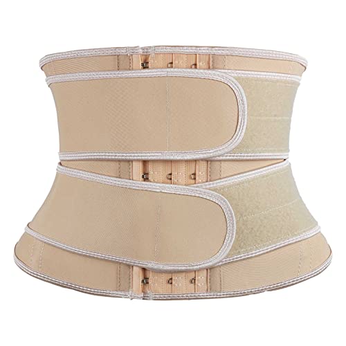 Atbuty Kurzer Torso Taillentrainer Cincher Korsett Unterbrust Body Shaper Latex Sport Girdle, Beige (22,9 cm Torso, 9 Knochen, 2 Gürtel), Medium von Atbuty