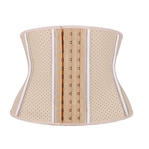 Atbuty Kurzer Torso Taillentrainer Cincher Korsett Unterbrust Body Shaper Latex Sport Girdle, Beige (22,9 cm Torso, atmungsaktiv, 9 Knochen), X-Large von Atbuty