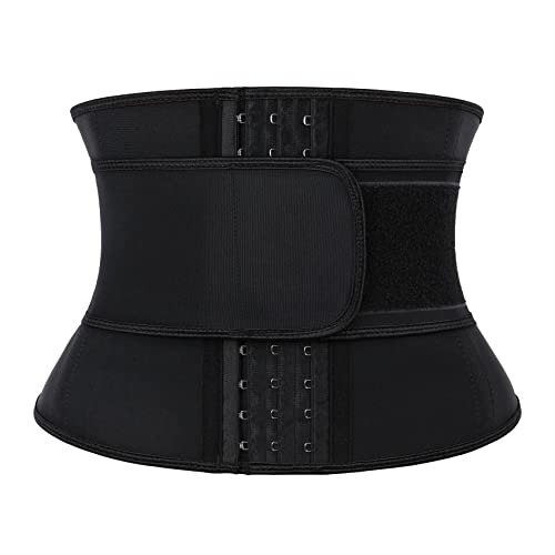 Atbuty Kurzer Torso Taillentrainer Cincher für Frauen Korsett Unterbrust Latex Sport Girdle Sanduhr Body Shaper, Schwarz (22,9 cm Torso, 9 Knochen, 1 Gürtel), X-Small von Atbuty