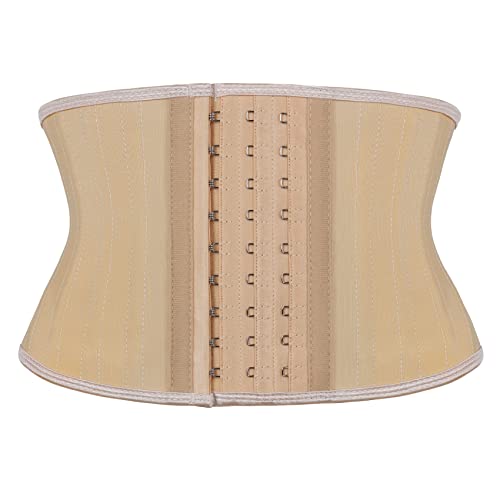 Atbuty Super kurzer Torso Taille Trainer Cincher Korsett Bauch Shaper Abnehmen Latex Trimmer Girdle, Beige (17,8 cm Torso, 25 Stahlknochen), X-Large von Atbuty